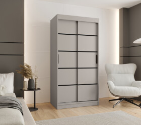 Šatní skříň Abi Rubino V1 Rozměry: 100 cm, Barva korpusu + barva dveří: Kašmír