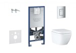 GROHE - Rapid SLX Set předstěnové instalace, klozetu a sedátka, tlačítka Skate Cosmopolitan S, Rimless, softclose 39603SET-KX