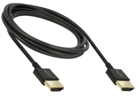 Delock HDMI 3D slim kabel s Ethernetem černá / Kabel HDMI / 2 m / 4K 120 Hz / 18 Gbit/s / pozlacené konektory (84773)