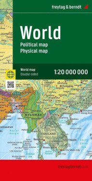Mapa světa 1:20.000.000 / politická - fyzická, složená mapa