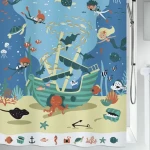 Spirella PIRATES sprchový závěs motiv piráti / polyester / 180 x 200 cm