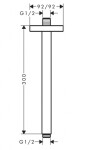 AXOR - Sprchový program Sprchové rameno stropní, 30 cm, matná černá 26966670