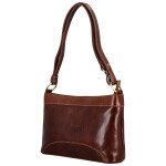 Módní dámská kožená kabelka na rameno Delami Vera Pelle Darlin, hnědá