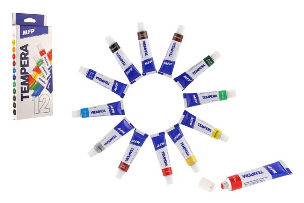 Temperové barvy 12 ml, 12 ks
