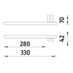 Nimco Keira chrom držák na ručníky levý do nábytku KE 22060AL-26 KE 22060AL-26