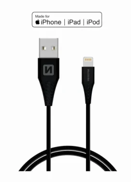 Swissten 71526500 USB-A na Lightning, zástrčka USB-A - zástrčka Lightning, MFi, 1,2m, černý