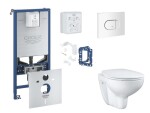GROHE - Rapid SLX Set předstěnové instalace, klozetu, sedátka SoftClose a tlačítka Arena Cosmopolitan, alpská bílá SANI11BB3135