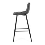 Barová židle, šedá, sametová látka, AUB-X7015 GREY2
