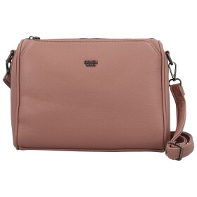 Módní dámská koženková crossbody kabelka Coveri Leanne, starorůžová