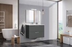Koupelnová sestava s umyvadlem Ceramia Lea 81,4x55x41,7 cm antracit LEASET80A LEASET80A