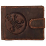 Pánská kožená peněženka Zvěrokruh Štír Saimon, tmavě hnědá