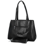 Trendy dámská koženková kabelka na rameno Remiga, černá