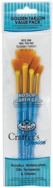 Royal Langnickel Sada štětců GOLD TAKLON, 4ks (vějíř č.0,1,2,4)