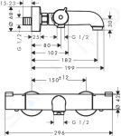 HANSGROHE - Ecostat Vanová baterie termostatická 1001 CL, chrom 13201000