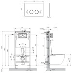 OMNIRES - Set: STRONGFRAME podomítkový rám + STEEL-R45 splachovací tlačítko, černá mat STFWC1R45-RBLM