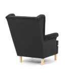 Křeslo ušák, černá látka, AK-388 BK2