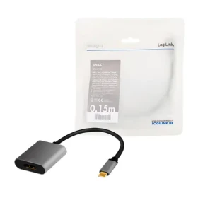 LogiLink USB-C na DisplayPort černá / Adaptér / USB 3.2 Gen1 / 4K 120 Hz / 0,15 m (CUA0102)