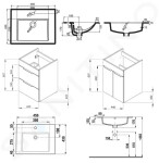 JIKA - Cube Skříňka s umyvadlem, 440x422x607 mm, bílá H4536211763001