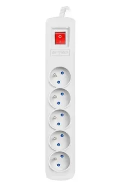 Armac ARC 5 3m kabel šedá / 5 zásuvek / Přepěťová ochrana (ARC5/30/SZ)