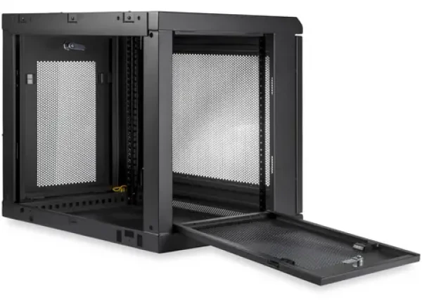 StarTech Rozvaděč nástěnný 9U černá / Rozvaděč / 600 x 450 mm / nosnost 90 kg (RK9WALM)