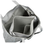 Módní dámský koženkový set kabelek Safira, stříbrný