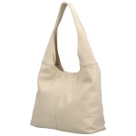 Trendy kožená dámská kabelka na rameno Betania, krémová