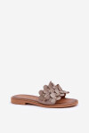 Dámské pantofle na plochém podpatku 40381 Taupe - Zazoo taupe 39