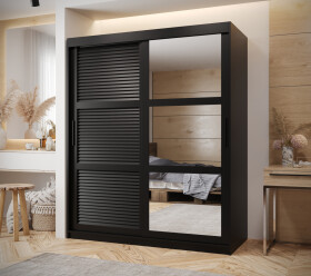 Šatní skříň Abi Zaluzja 2 Rozměry: 150 cm, Barva korpusu + barva dveří: Černá + Černá