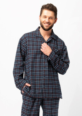 Pánské pyžamo Key MNS 480 B25 délka/r M-2XL na zip tmavě modrá XXL