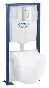 GROHE - Solido Set předstěnové instalace, klozetu Euro Ceramic a sedátka softclose, tlačítko Arena Cosmopolitan, chrom 39697000