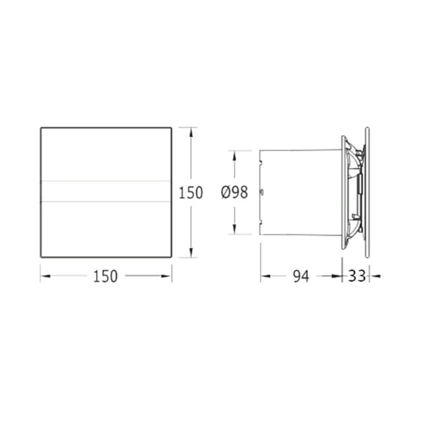CATA - E-100 GT koupelnový ventilátor axiální s časovačem, 8W, potrubí 100, bílá 00900100