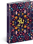 NOTIQUE 18měsíční diář Petito – Flóra 2026/2027, 11 x 16 cm (PGD-37214-V)