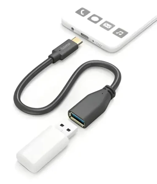 Hama USB-C na USB-A OTG černá / Redukce / 5 Gbps / 15 cm (201605)