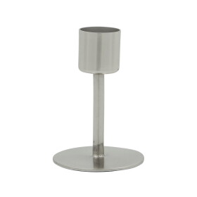 House Doctor Kovový svícen Anit Silver 7 cm, stříbrná barva, kov