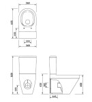 CERSANIT - WC KOMBI CREA CLEANON 010/020 OVAL, NÁDRŽKA 010 3/5, SEDÁTKO DUR SLIM WO LW ONE K114-023-B-SET