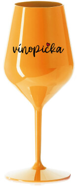 VÍNOPIČKA - oranžová nerozbitná sklenice na víno 470 ml