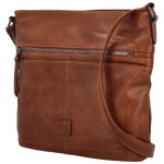 Trendy dámská koženková crossbody kabelka Tomila, hnědá