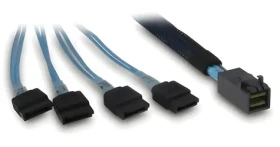 Inter-Tech 88885670 černá/modrá / Kabel / SFF-8643 - 4x SATA / 12 Gb/s / 50 cm (88885670)