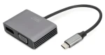 Digitus černá / Adaptér / USB-C - DisplayPort/VGA / 4K/30Hz / 20 cm (DA-70827)