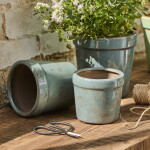 Ib Laursen Keramický obal na květináč Marina Ø 10 cm, šedá barva, keramika