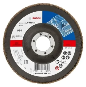 BOSCH X431 / Lamelový brusný kotouč / P80 / 125 mm / Otvor 22,23 mm (2608603658)