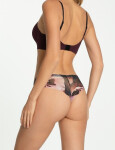 Dámské kalhotky Velvet Bloom Tanga Brasil - Julimex fialová vzor M