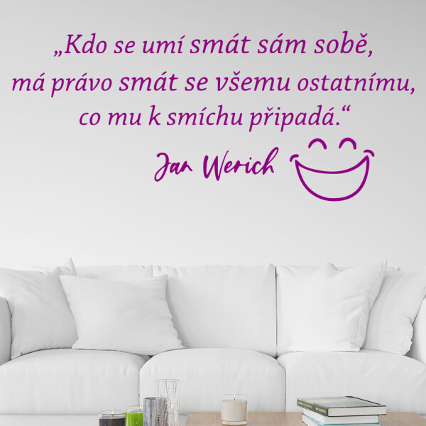 Samolepka Slogan Jana Wericha Barva: fialová, Velikost: 100 x 42 cm