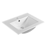 MEREO - Mailo, koupelnová skříňka s keramickým umyvadlem 61 cm, dub Riviera, chrom madlo CN520