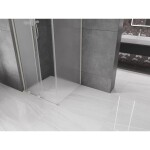 MEXEN/S - Velar L sprchový kout, posuvné dveře 90 x 90, dekor, nikl kartáčovaný 871-090-090-33-97