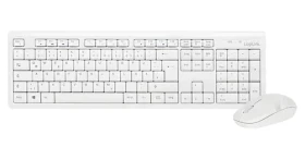 LogiLink Sada klávesnice a myši bílá / Bezdrátová sada klávesnice a myši / Německá klávesnice / 2.4 GHz / 1000 DPI (ID0104W)