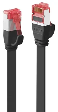 Lindy Cat6 U/FTP plochý černá / Patch kabel / RJ-45 / 5 m / 250 MHz (47574)