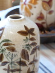 Chic Antique Keramická váza Floral Motif, béžová barva, keramika