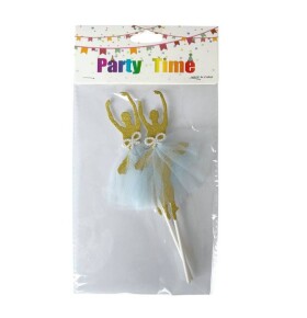 Dortisimo Zápich do dortu Baletky 2 zlaté s modrou sukní (2 ks)