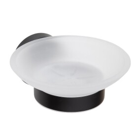 SAPHO - X-ROUND BLACK mýdlenka, mléčné sklo, černá mat XR803B
